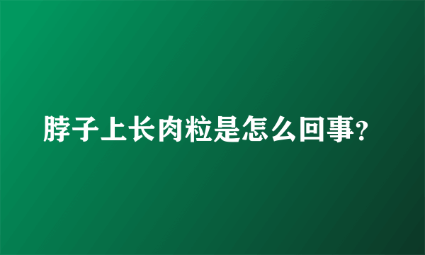 脖子上长肉粒是怎么回事？