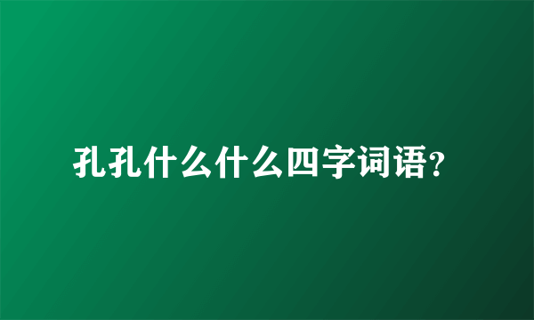 孔孔什么什么四字词语？