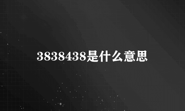 3838438是什么意思