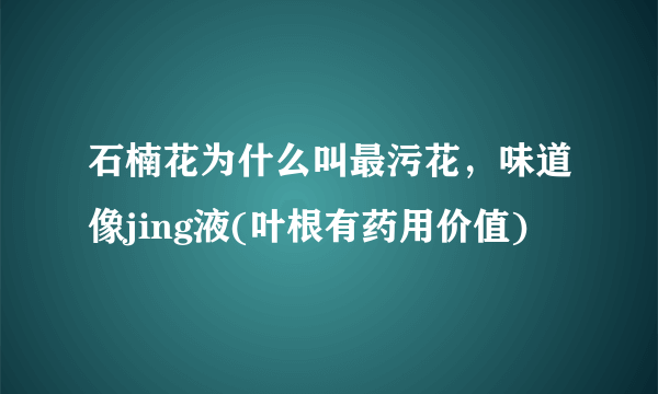 石楠花为什么叫最污花，味道像jing液(叶根有药用价值)