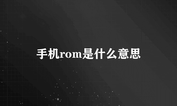 手机rom是什么意思