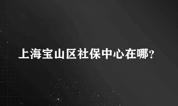 上海宝山区社保中心在哪？