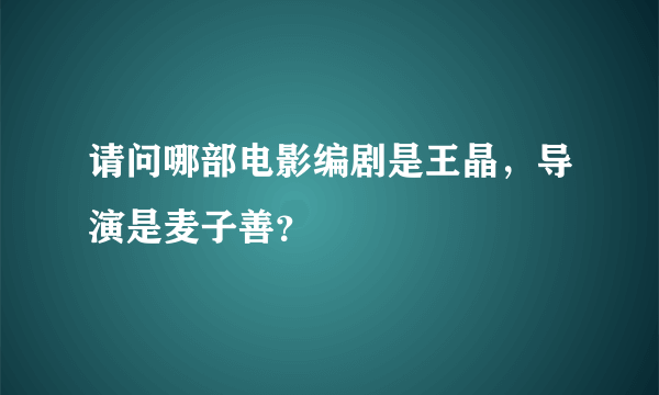 请问哪部电影编剧是王晶，导演是麦子善？