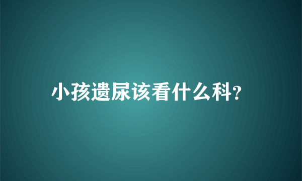 小孩遗尿该看什么科？