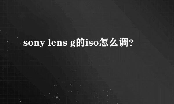 sony lens g的iso怎么调？