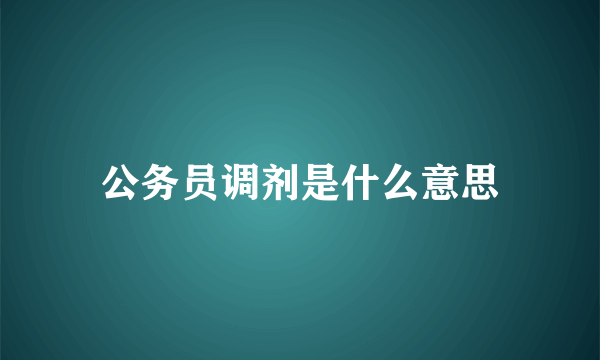 公务员调剂是什么意思