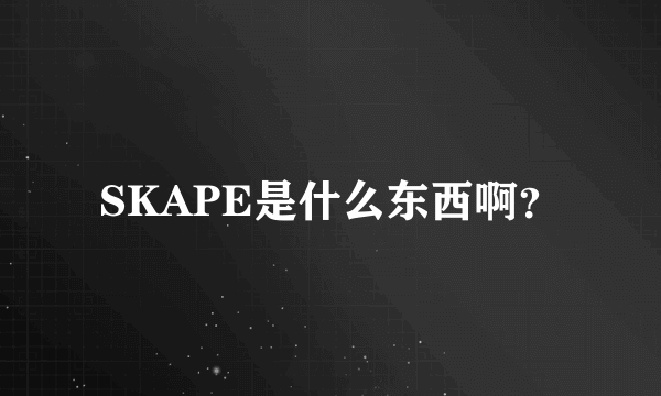 SKAPE是什么东西啊？