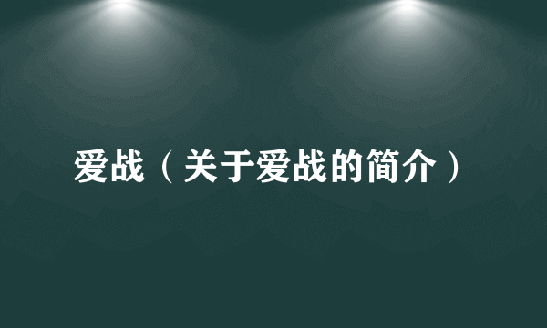 爱战（关于爱战的简介）