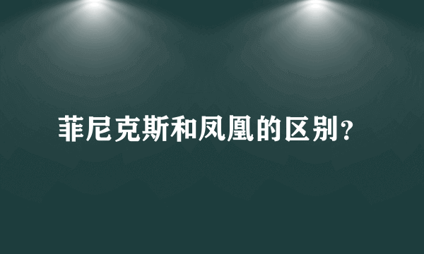 菲尼克斯和凤凰的区别？