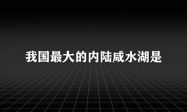 我国最大的内陆咸水湖是