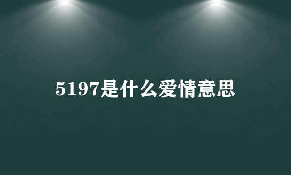 5197是什么爱情意思