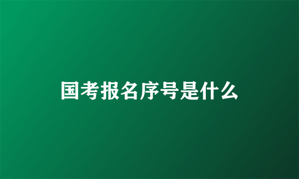 国考报名序号是什么