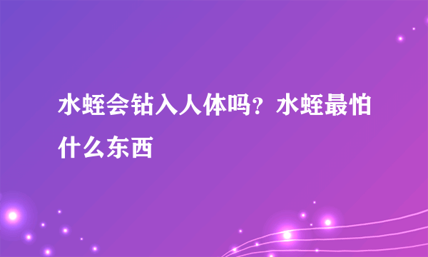 水蛭会钻入人体吗？水蛭最怕什么东西