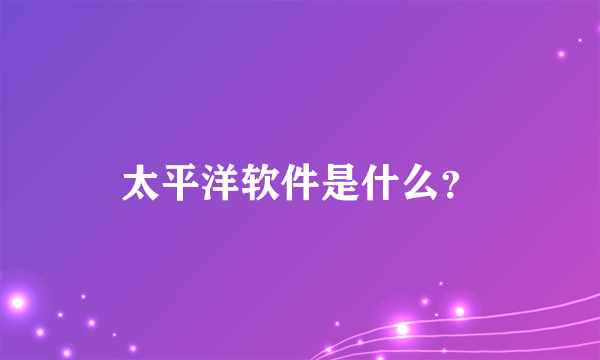 太平洋软件是什么？