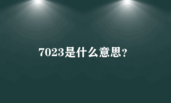 7023是什么意思？