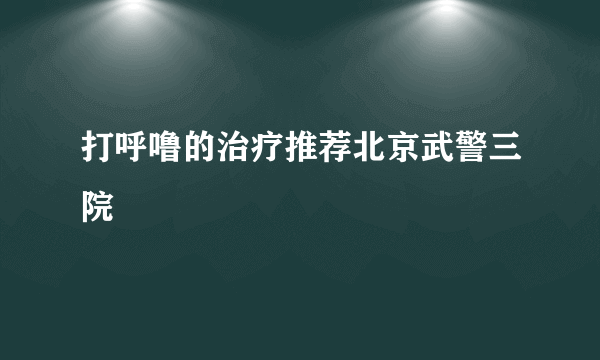 打呼噜的治疗推荐北京武警三院