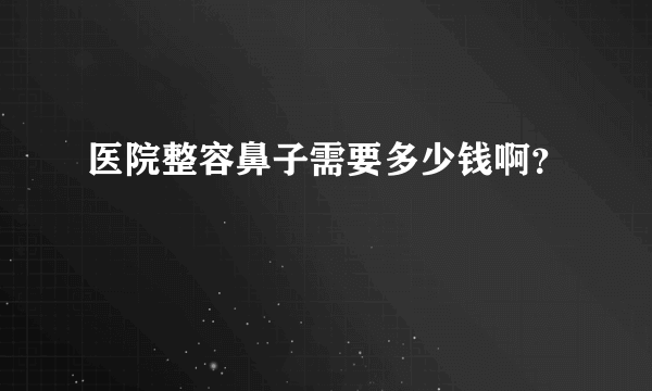 医院整容鼻子需要多少钱啊？