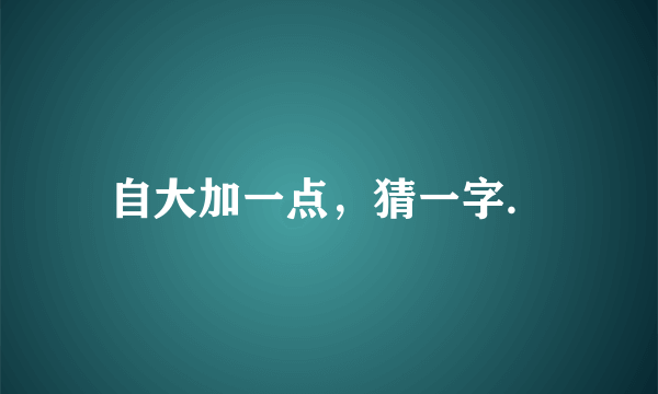 自大加一点，猜一字．