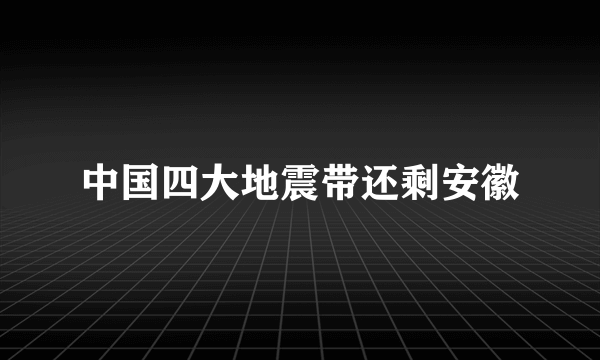 中国四大地震带还剩安徽