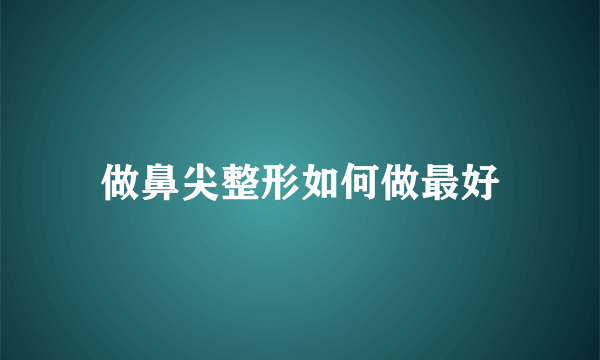 做鼻尖整形如何做最好