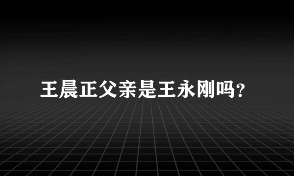 王晨正父亲是王永刚吗？