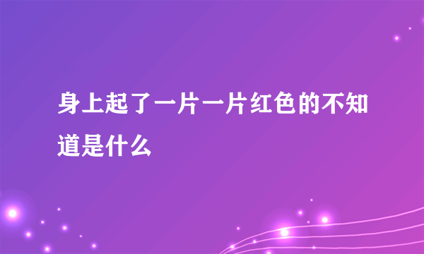 身上起了一片一片红色的不知道是什么