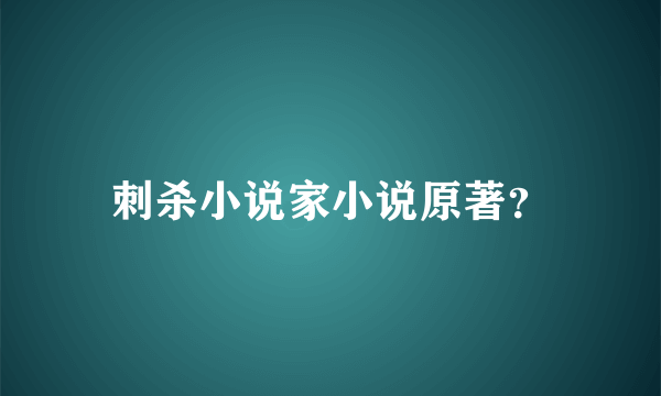 刺杀小说家小说原著？