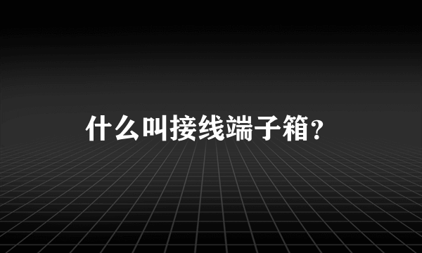 什么叫接线端子箱？