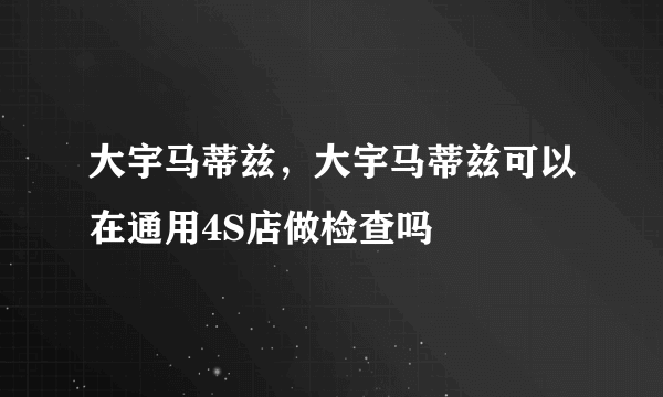 大宇马蒂兹，大宇马蒂兹可以在通用4S店做检查吗