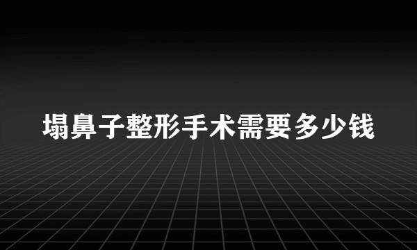 塌鼻子整形手术需要多少钱