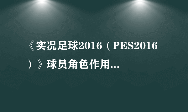 《实况足球2016（PES2016）》球员角色作用一览 传奇、旗帜有什么用