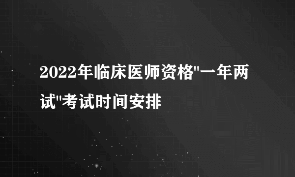 2022年临床医师资格