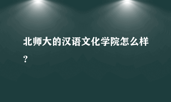 北师大的汉语文化学院怎么样？