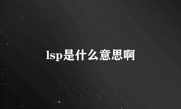 lsp是什么意思啊