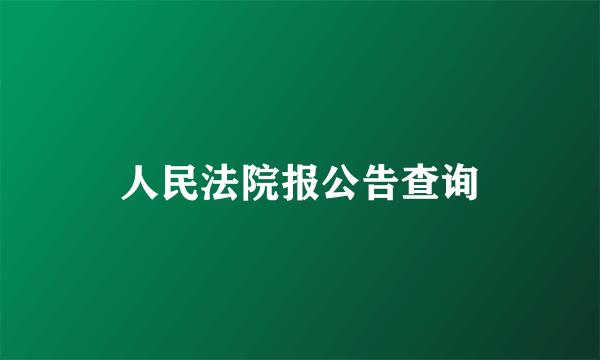 人民法院报公告查询