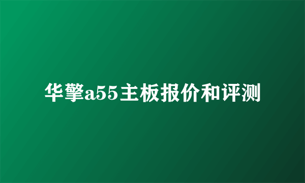 华擎a55主板报价和评测