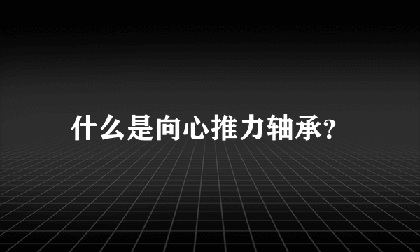 什么是向心推力轴承？