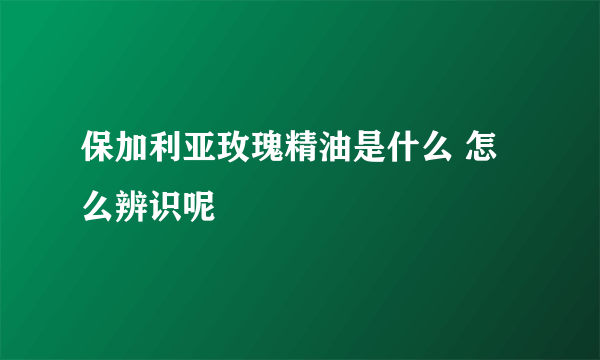 保加利亚玫瑰精油是什么 怎么辨识呢