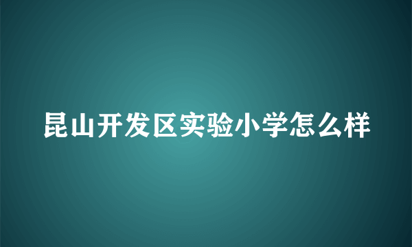 昆山开发区实验小学怎么样