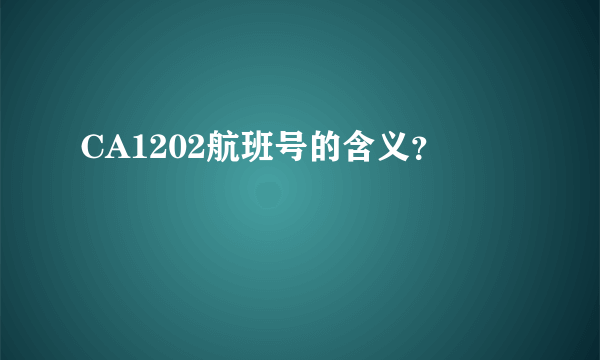 CA1202航班号的含义？