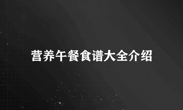 营养午餐食谱大全介绍