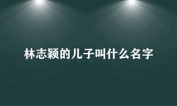 林志颖的儿子叫什么名字