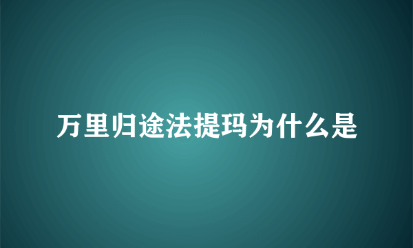 万里归途法提玛为什么是