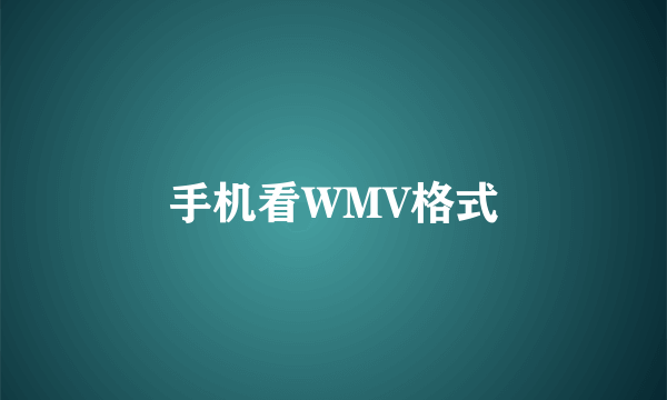 手机看WMV格式