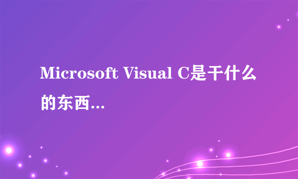 Microsoft Visual C是干什么的东西，可以卸载吗？