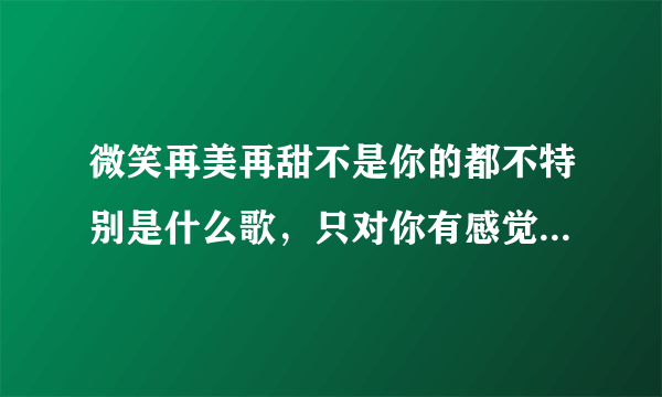 微笑再美再甜不是你的都不特别是什么歌，只对你有感觉歌曲介绍