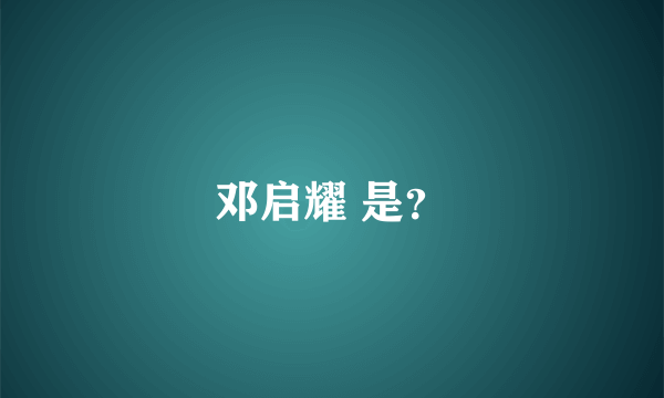 邓启耀 是？