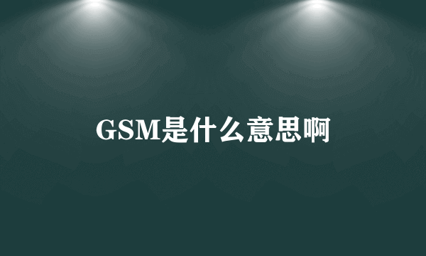 GSM是什么意思啊