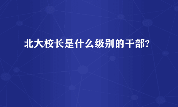 北大校长是什么级别的干部?