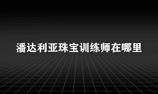 潘达利亚珠宝训练师在哪里